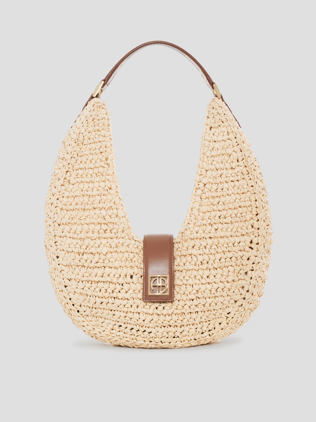 Woven Raffia Moon Lou Lou Handbag